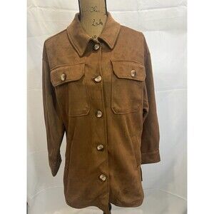 1 Sunset Lane Faux Suede Shacket Womens Size L